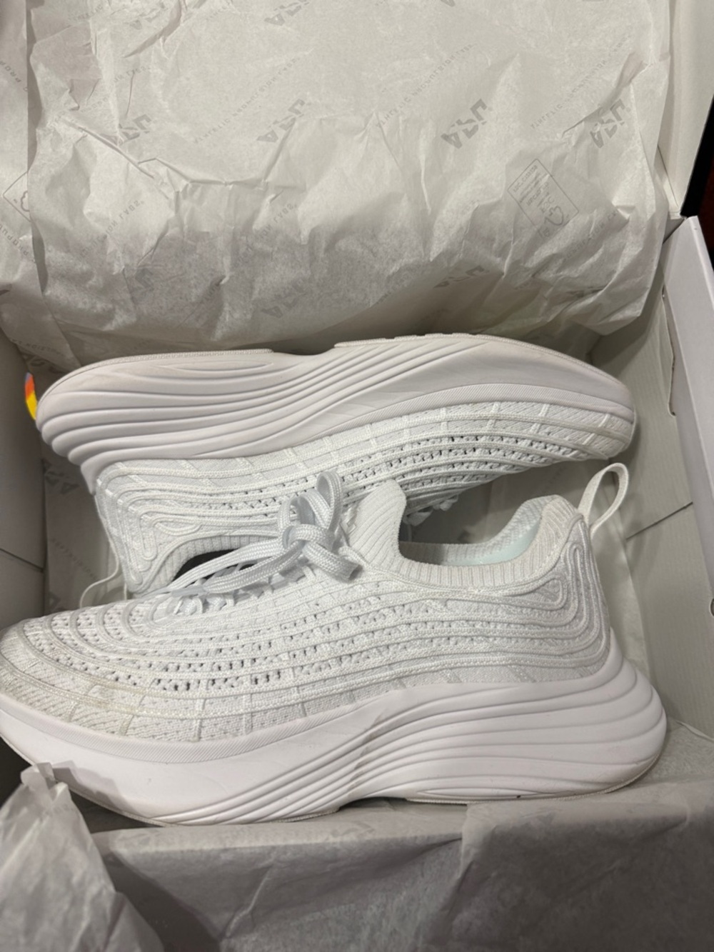 White Women's Knit Platform Sneakers